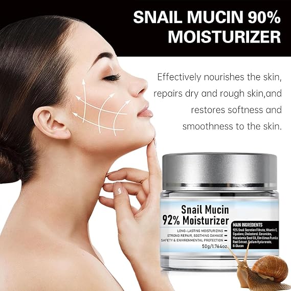 Snail Mucin 92% Moisturizer Daily Face Gel Cream, Snail Mucin Gel Cream, Advanced Snail 92 All In One Cream, Revitalizing Snail Cream Repair and Firm Skin & Reduces Wrinkles, Hydrating (3pcs)