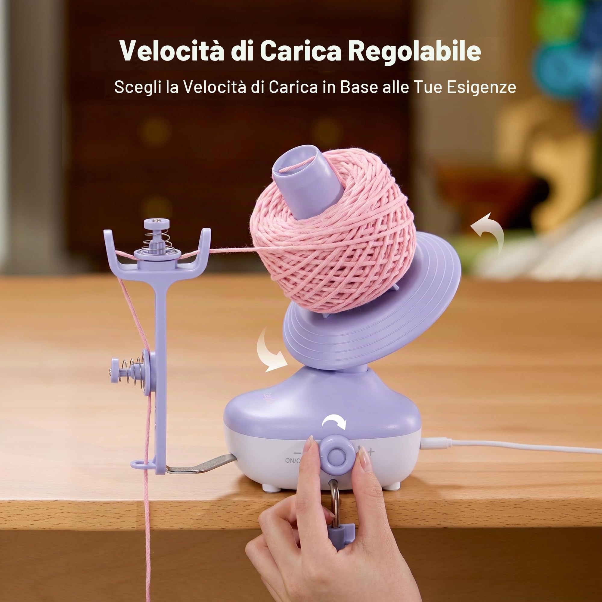 Caydo Gomitolatore Elettrico, Automatico Avvolgitore Maglieria Uncinetto
