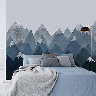 Mountain Wall Decor Stickers Adhesive Mountain Wall Stickers ,Nursery Mountain Wall Decals Wall Art Decals Baby Nursery Wall Murals for Boys or Girls Bedroom Decor,Wall Mural Magnificent Mountain View Removable Wallpaper Wall Sticker(W16)