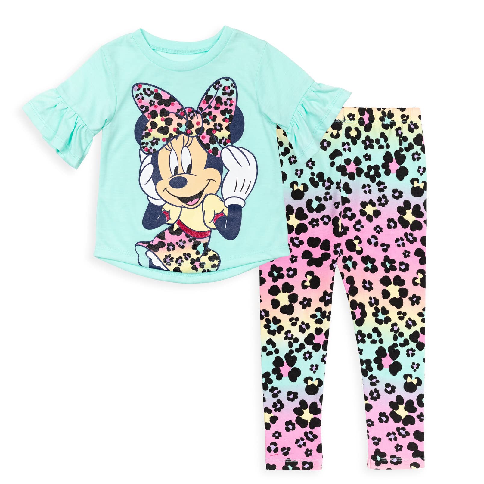 Disney Koszulka i legginsy z myszką Minnie zestaw dla niemowląt dla dużego dziecka
