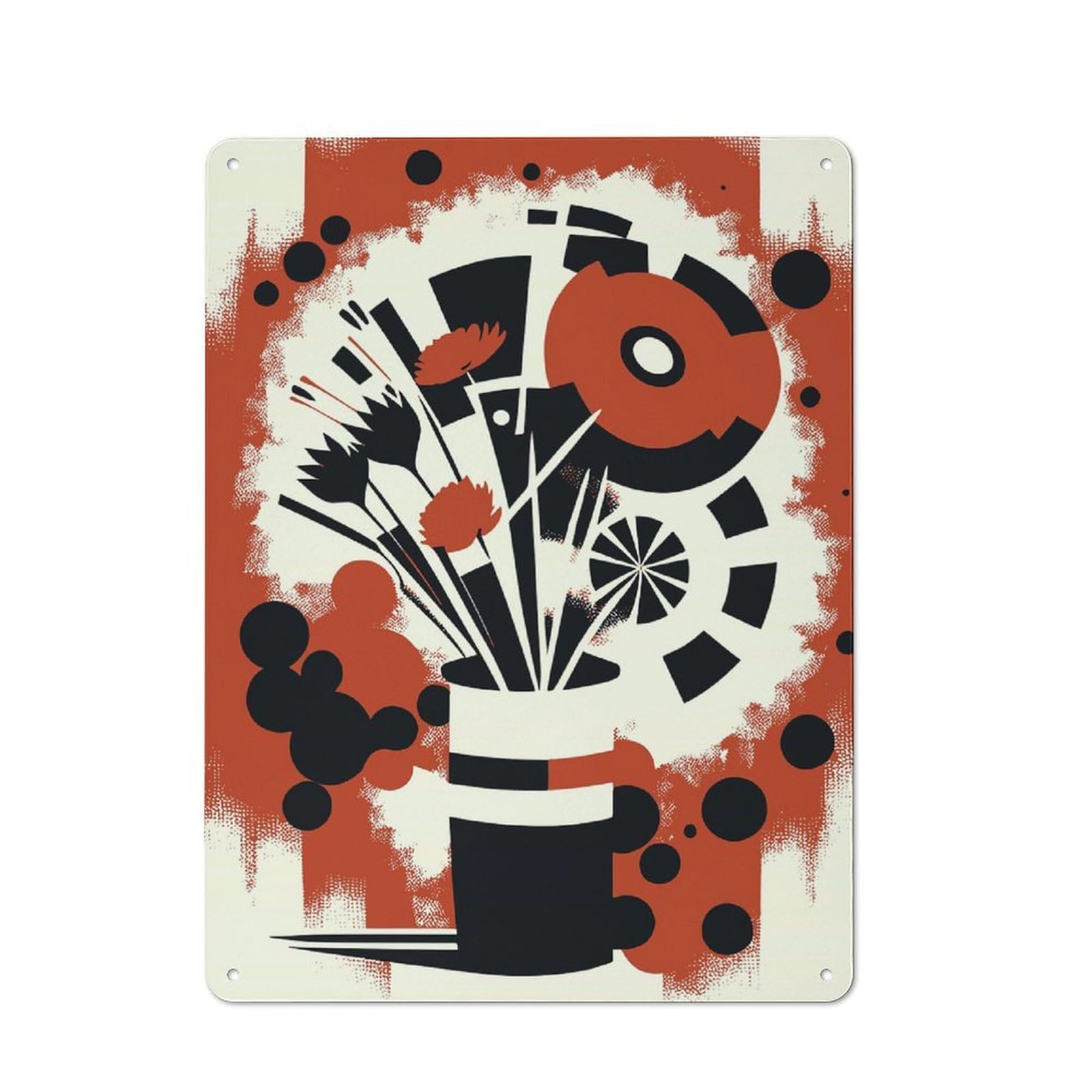Junmoney Style-23 Garage Style Decorative Metal Plaque 40X30cm Featuring Olivia Bouquet Of Flowers, Garage Wall Decor For Garage, Workshop, Shed Or Utility Room