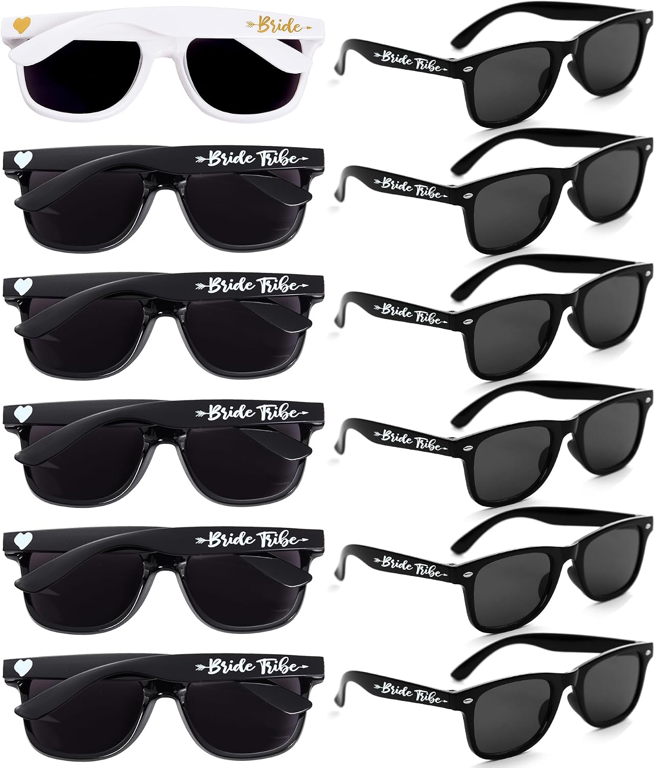 Dwenarry Bachelorette Party Favors Sunglasses Retro Black Sunglasses Bridesmaid Proposal Gifts Bride Tribe Shades Party Supplies 12 pack at Amazon Women’s Clothing store
