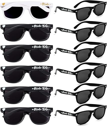 Paquete de 612 lentes de sol de despedida de soltera para dama de honor, novia, tribu, suministros de fiesta, regalos de fiesta de boda