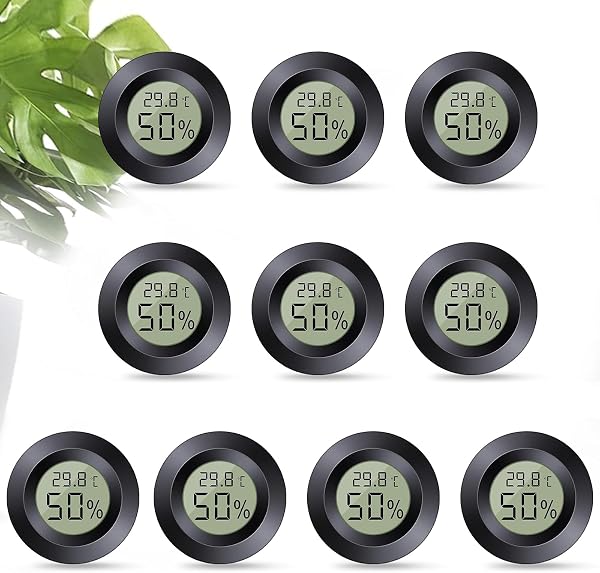 Dictien Mini Hygrometer Digital, ℃/℉ Verstellbar, 6pcs, Schwarz, Freistehend, Für Haus, Schule, Weinkeller, Gewächshaus, Keller, Lager - 1