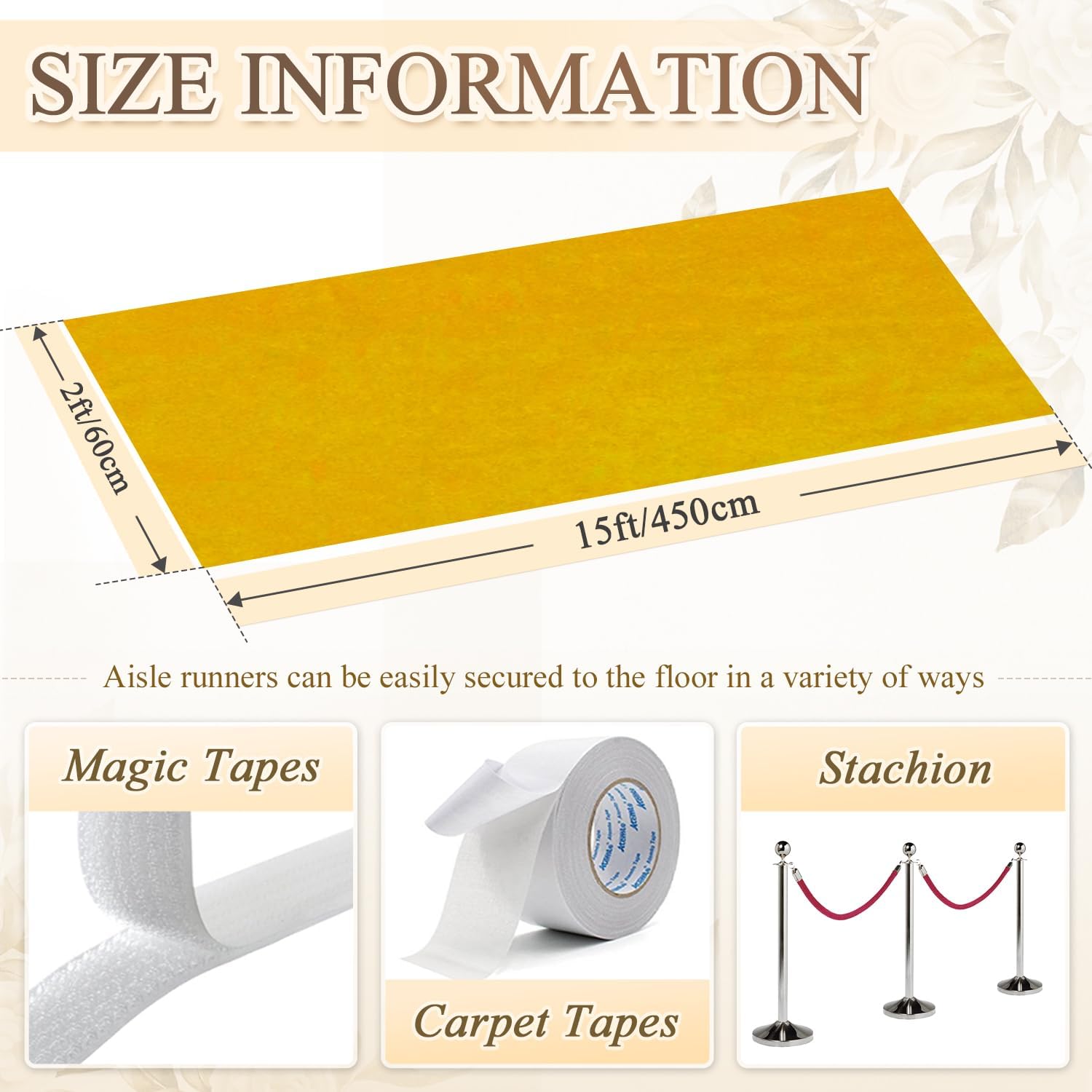 Gold Aisle Runners Velvet Wedding Aisle Runner for Indoors 5FTx15FT Luxury Carpet Runners for Party Outdoor Carpet Runway Rug for Celebration Church Aisles Runner Wedding Beach Hallway Rug