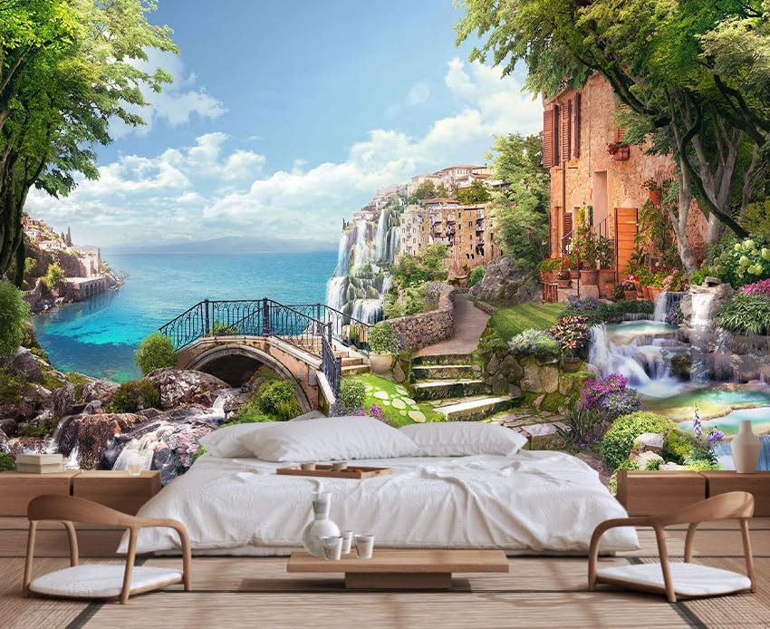 Wmjurel Italian Style Seascape Classical Wallpaper, Suitable for ...