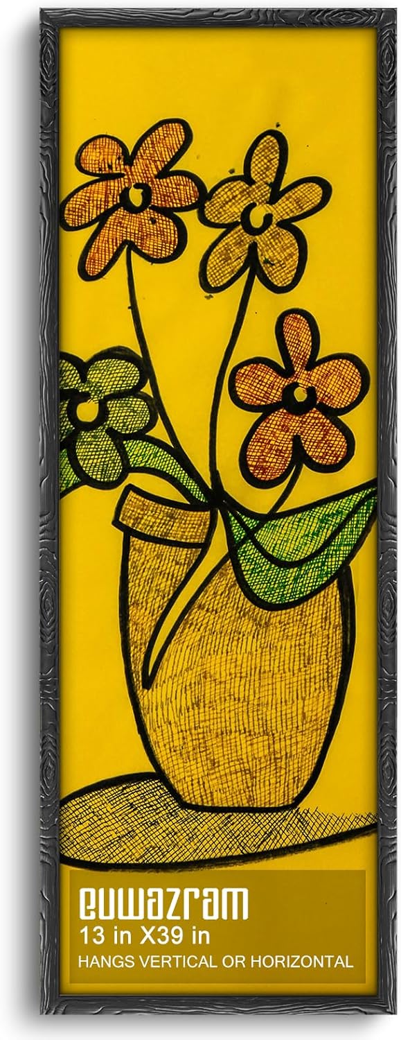 Ornate Matte Black 13x39 Frame - Single Frame, 13 x 39 Poster Frame for Artwork, Puzzles, Photos and Movie Posters Picture Frames 13" x 39"