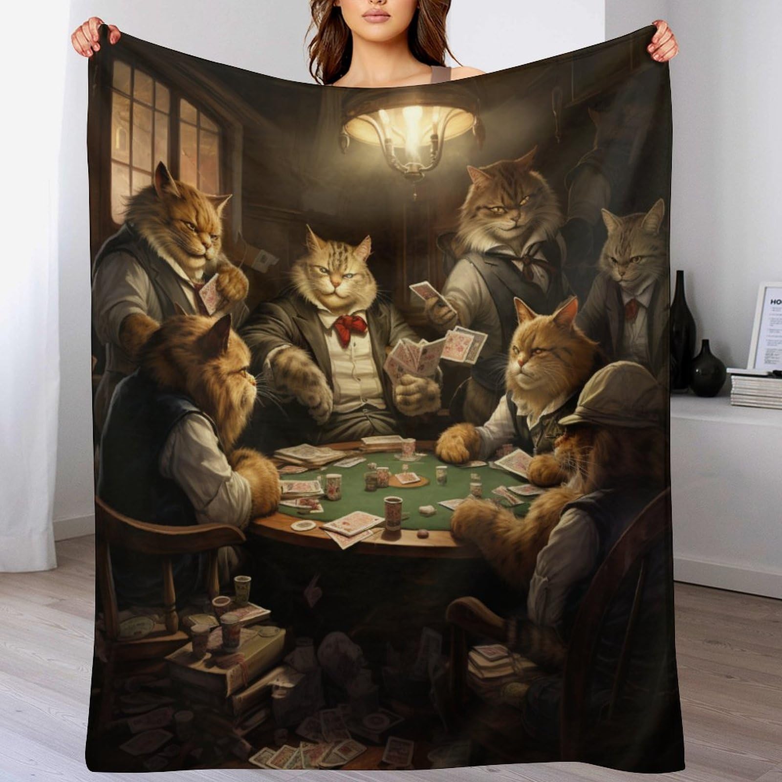 Couverture de canapé salon et camping : le plaid chat mignon 140x180cm