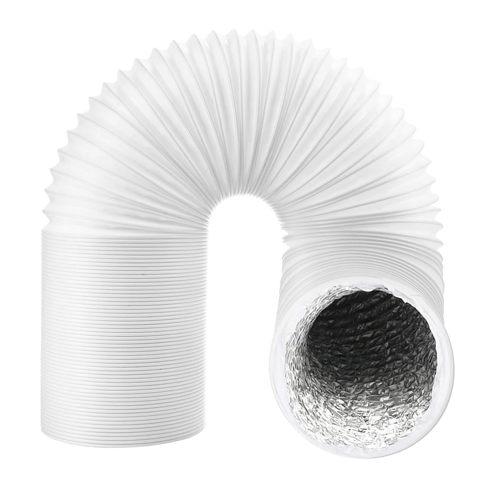 SPARES2GO Vent Hose for electriQ Air Con PVC Aluminium Foil Insulated Portable Air Conditioner Duct Outlet Pipe (5" x 3m)