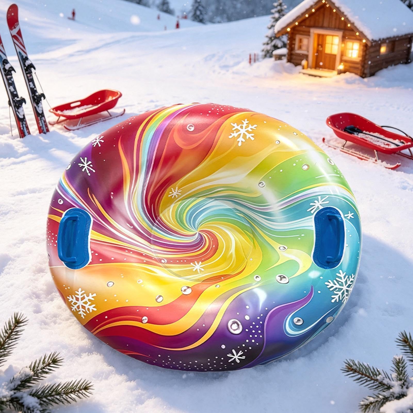 Slittino gonfiabile da neve Slitta gonfiabile invernale trainabile da neve | Slittino da neve Per Inverno, Sci, Lago, Fiume, Piscina, Spiaggia E All'aperto