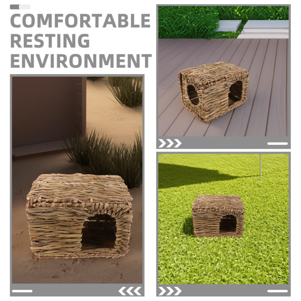 Hemobllo 2 Pièces Tunnel Pliable pour Cochons d'Inde et Lapins, Cabane Intérieure et Extérieure Interactive Design Multifonctionnel pour Petits Animaux