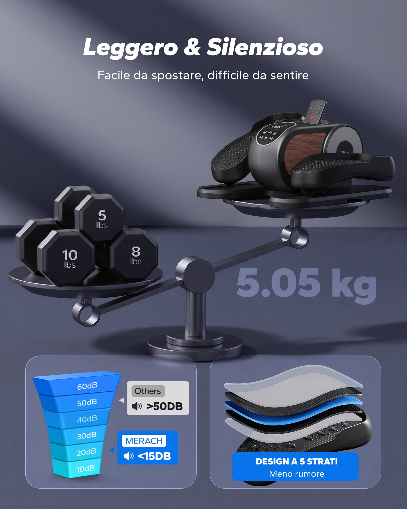 MERACH Ellittica Elettrico, Ellittico Sotto Scrivania per Casa con Telecomando, Display, Pad Antiscivolo, 12 Velocità, Silenzioso e Portatile, Trainer Ellittico per Anziani e Adulti