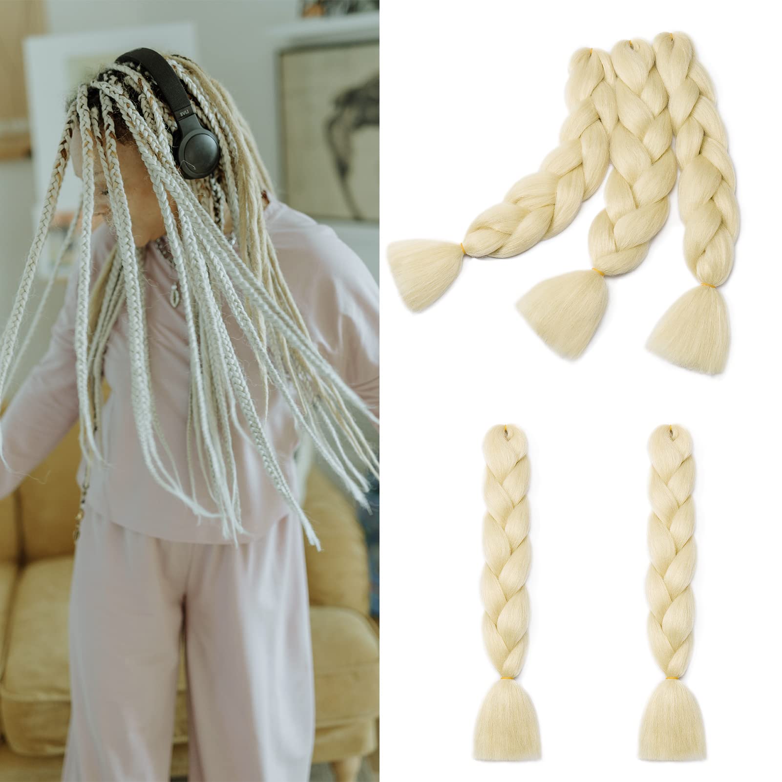 60cm Extensiones de Pelo Trenzas Africanas Castaño Oscuro Extensiones para Trenzas Africanas 1 pcs 100g Kanekalon Pelo para Trenzas Africanas Sintetico Extensiones de Trenzado Cabello Braiding — view 55