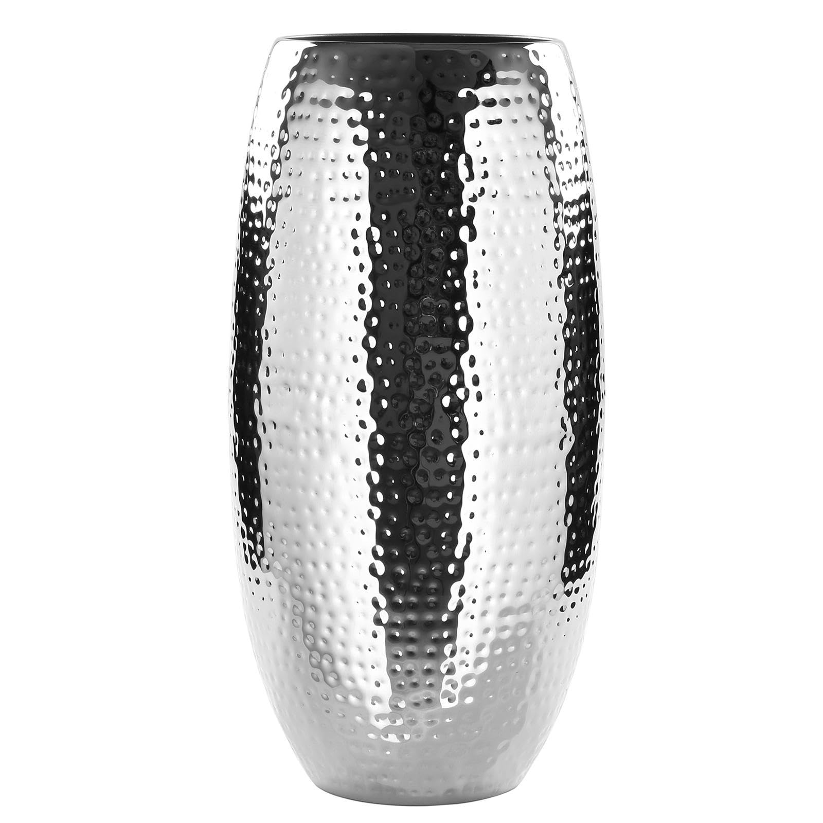 Fink RUDA Statuetta Scoiattolo In Ceramica Color Argento - Decorazione Elegante 9x8,8x5 Cm