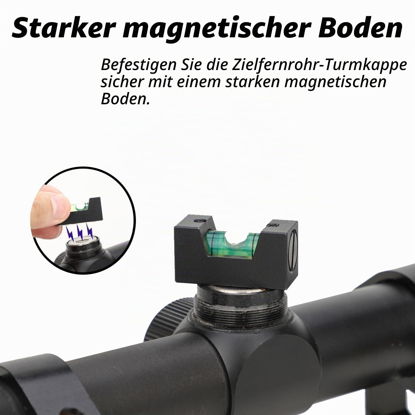 Picatinny-Wasserwaage, faltbares Zielfernrohr, professionelles Design, hohe Präzision, Schwarz