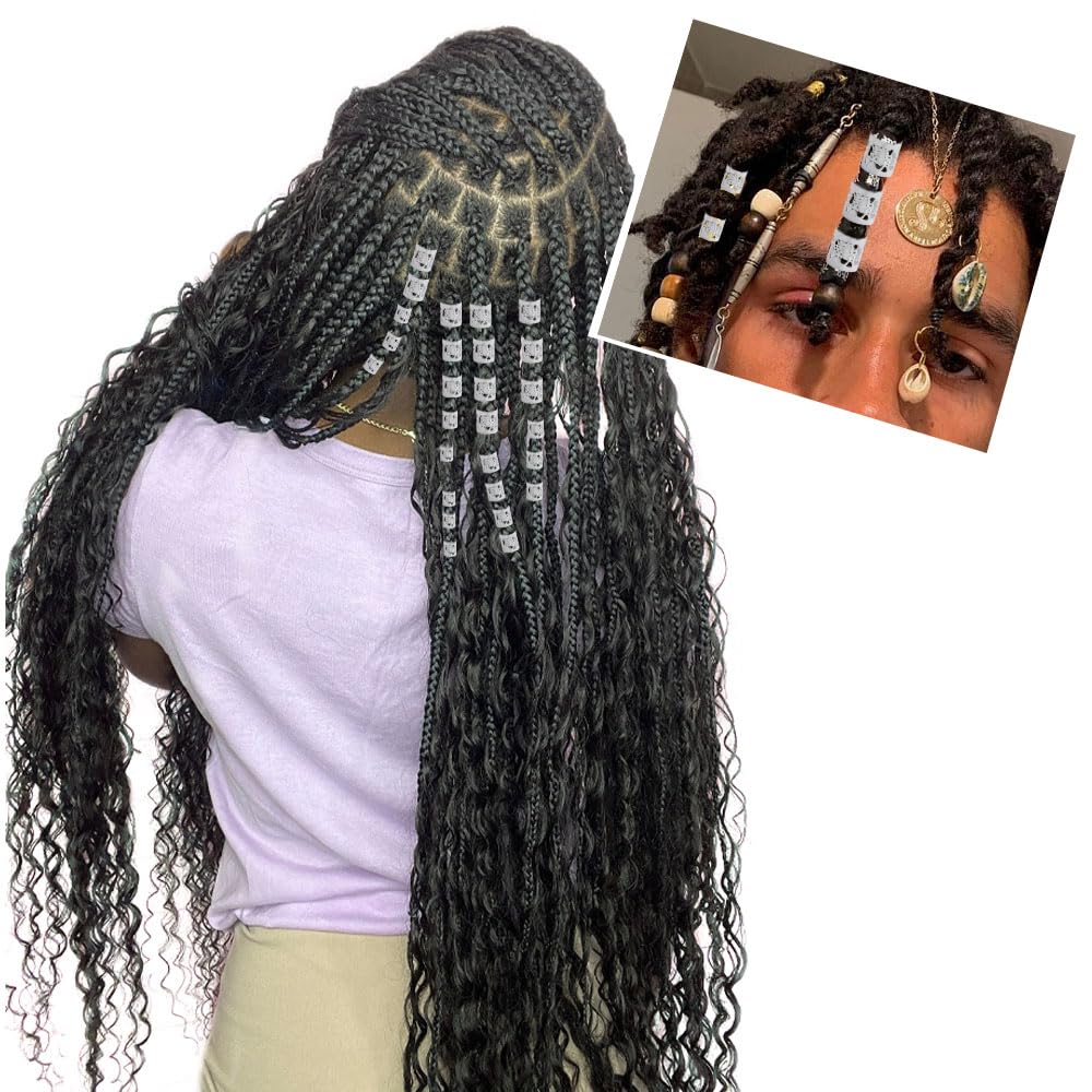 60 Pezzi Di Cuffs Metalliche Per Dreadlocks - Accessori Per Capelli Intrecciati, Design Floreale, Oro E Argento (Set Misto) - 2