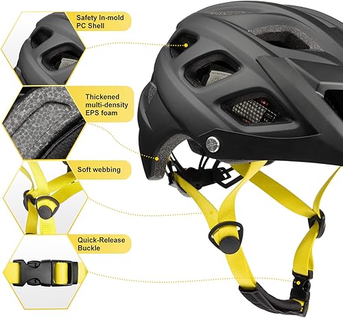 Miniatura 5 de Casco de bicicleta para niños, casco de bicicleta para niños y niñas de 8 años en adelante, con visera fresca, casco de bicicleta para niños, casco