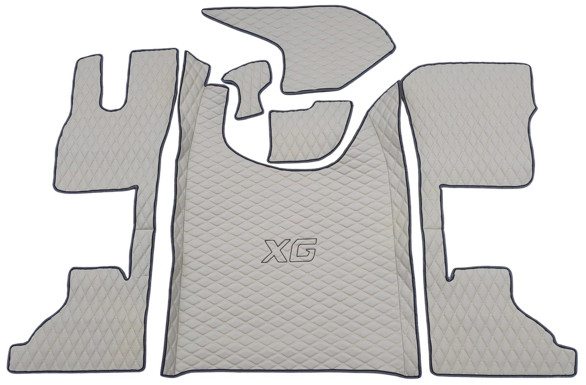 Alfombrillas para camiones aptas para DAF XG 2022 + alfombrilla para pies (tejido beige, hilos beige)