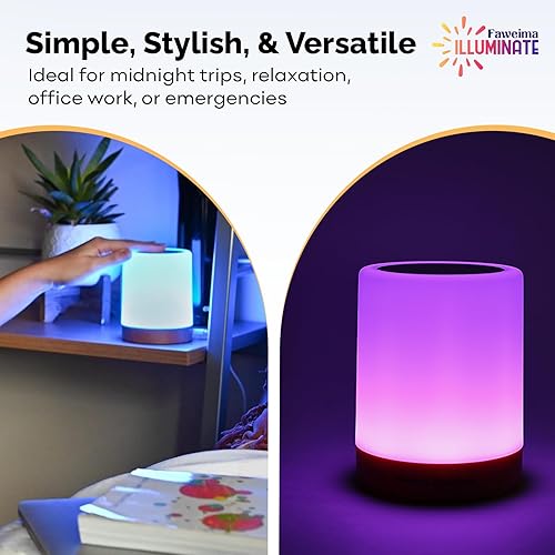 Miniatura 3 de Lámpara táctil de luz nocturna LED – Recarga Glow Lámpara recargable inalámbrica | Luz nocturna para adultos y bebés Luces nocturnas para guardería