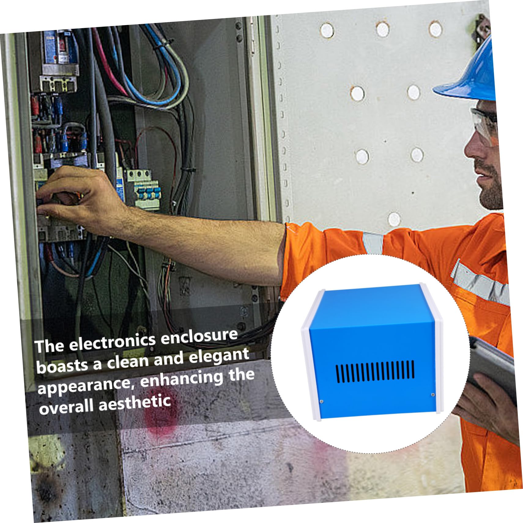 NUOBESTY Elektronikgehäuse aus Metall Schraubbefestigt Schutzgehäuse aus Stahlblech Selbstgemacht Anschlusskasten für Messgeräte und Signalkästen Geeignet für Elektroinstallationen