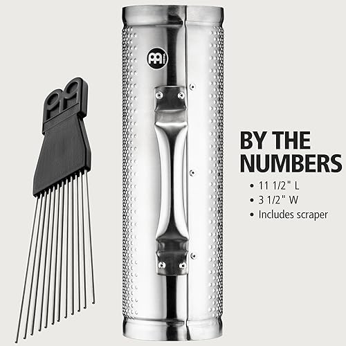Miniatura 5 de Meinl Percussion Guira Metal GuiroMerengue Güira con rascador  NO fabricado en China  Acero cepillado, 2 años de garantía (MGU2)