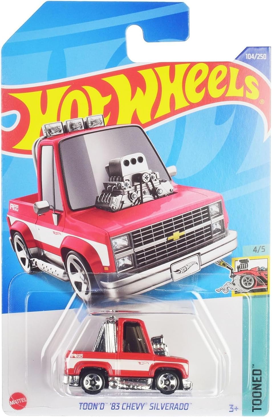 Hot Wheels HHF50 Tound '83 Basic Car, Chevy Silverado, Ages 3 and Up, Red