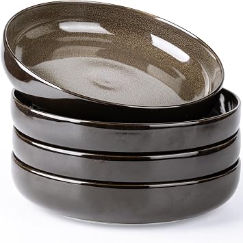 LERATIO 8.5 Ceramic Pasta Bowls Set of 4,38oz Large Stoneware Bowls Set