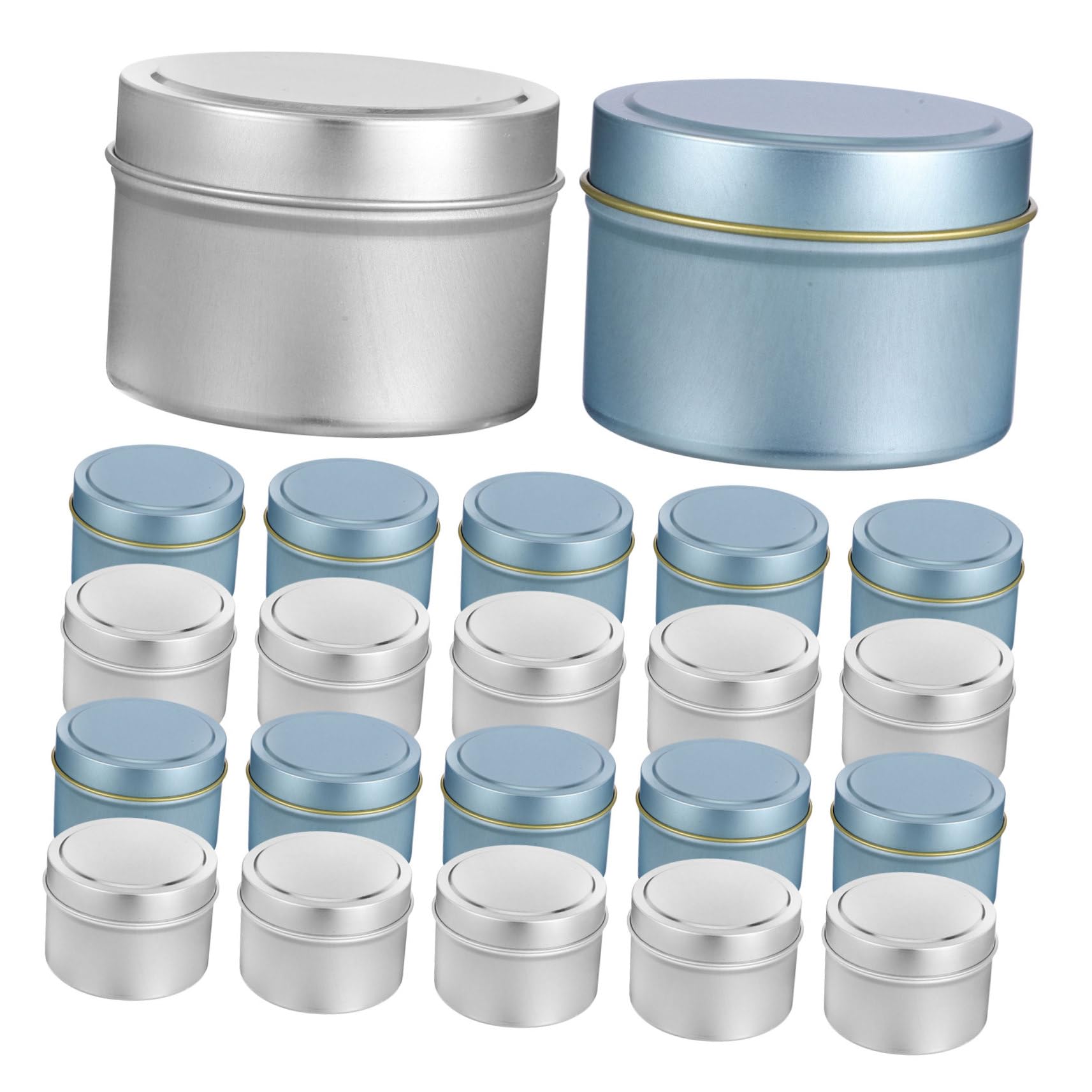 HOMSFOU Diy Candle Jars 24pcs Metal Tin Small Round Empty Candle Containers Lids