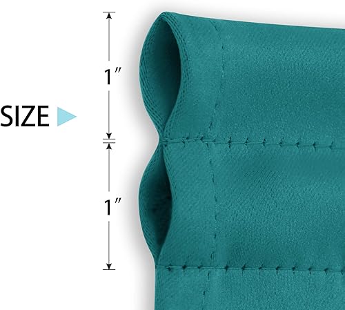 Miniatura 50 de Deconovo Cortina opaca de Navidad para puertas de vidrio y luces laterales, panel de privacidad con aislamiento térmico con doble bolsillo para