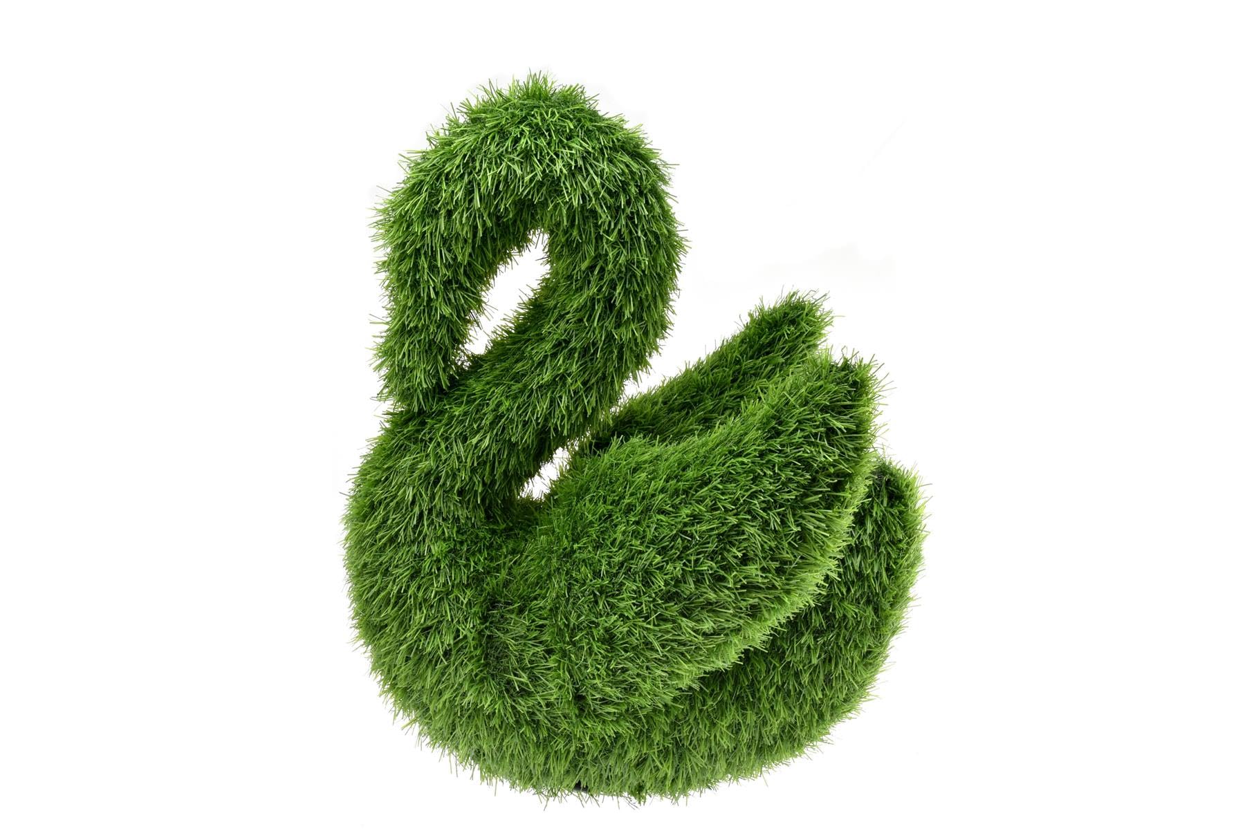 True Products Green Artificial Grass Topiary Swan Garden Decoration Indoor/Outdoor Décor Lawn Art Home Office Events Wedding