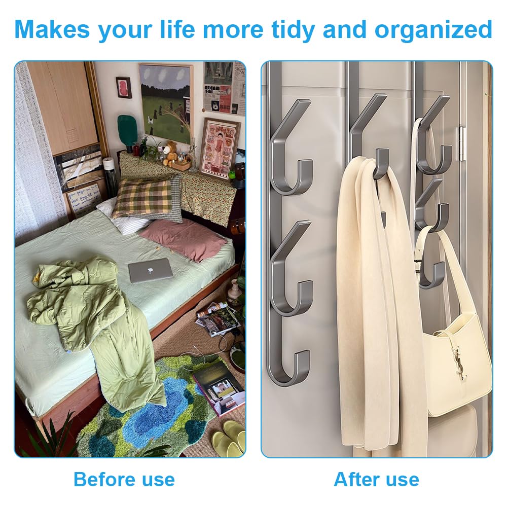 JOAASU Over The Door Hooks, 4 Packs Over Door Hooks, Stainless Steel Over Door Hanger, 30 CM - Image 3