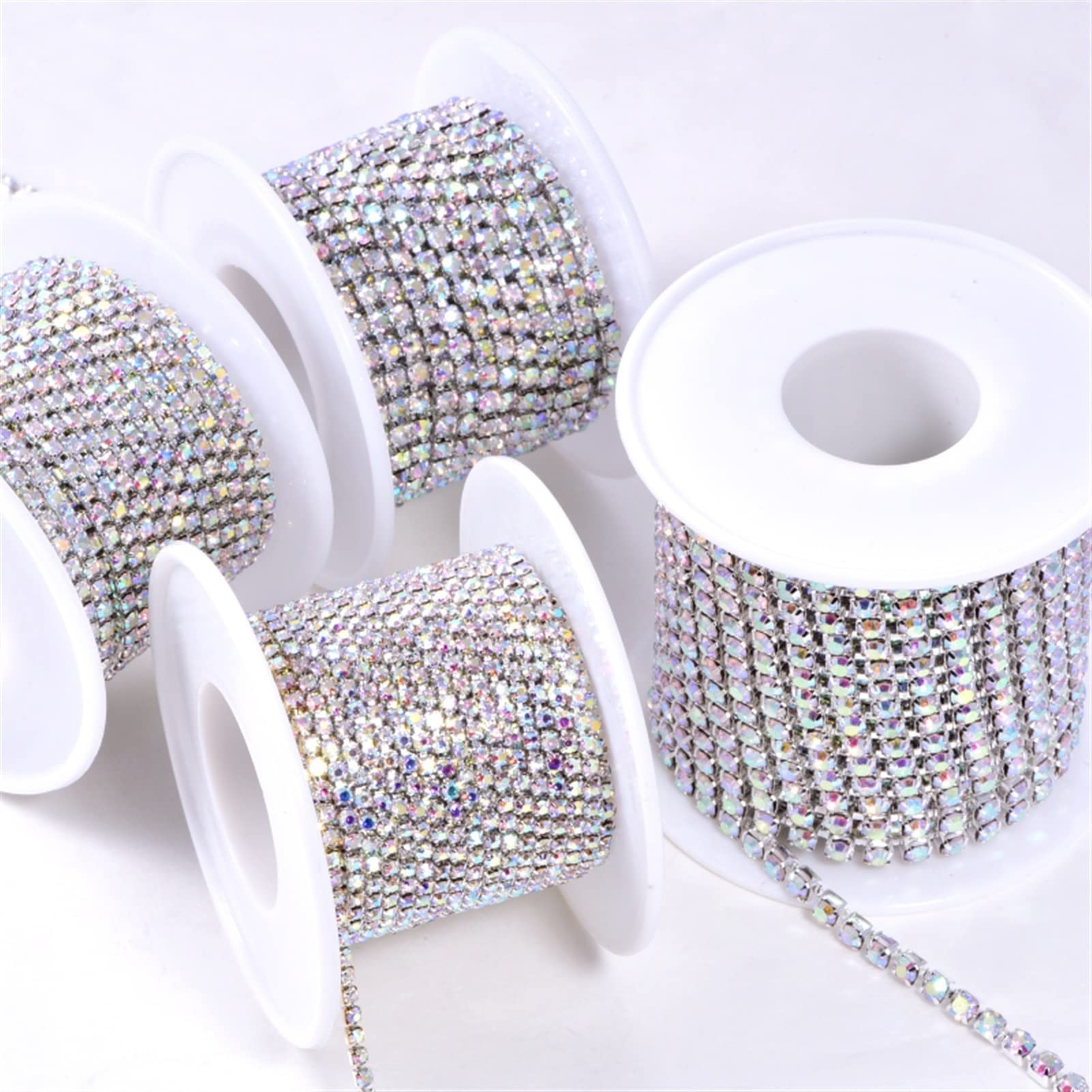 ACiyD Strassband 10 Yards SS6-SS18 Close Mat Glitter Strasskette Aufnähbare Strass Cup Kette Bekleidungszubehör Trim Cup Chain Strasskette zum Basteln (Color : C, Size : SS6 2mm 10yards