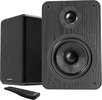 LONPOO Bluetooth Bookshelf Speakers for Turntable - Wireless 60W RMS Bluetooth - Powerful Home Music System - Home Theater Systems, Studio Monitors