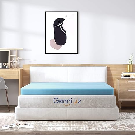 Amazon Com Genniyz 3 Inch Mattress Topper Gel Memory Foam Mattress Pad King Size Bed Topper 3 King Home Kitchen