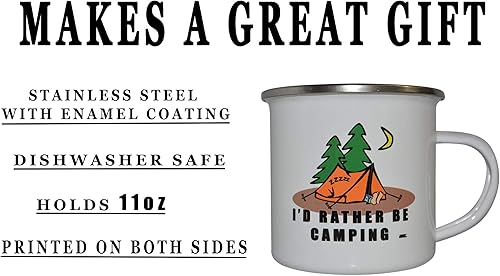 Miniatura 4 de Rogue River Tactical Taza divertida de campamento – Taza de café esmaltada regalo – I'd Rather Be Camping Gear