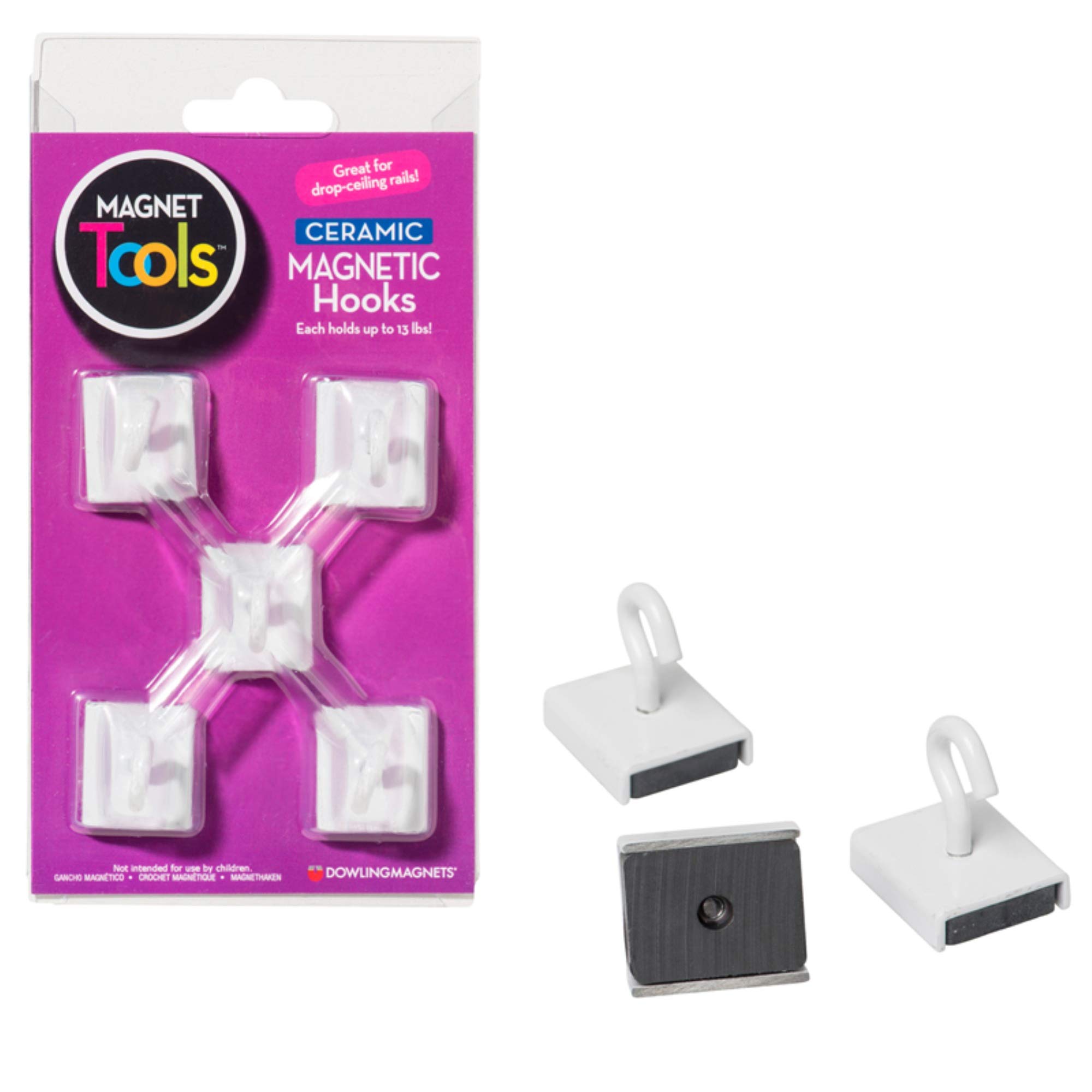 Dowling Magnets DO-735008 Ceramic Ceiling Hooks Set Of Five by Dowling Magnets