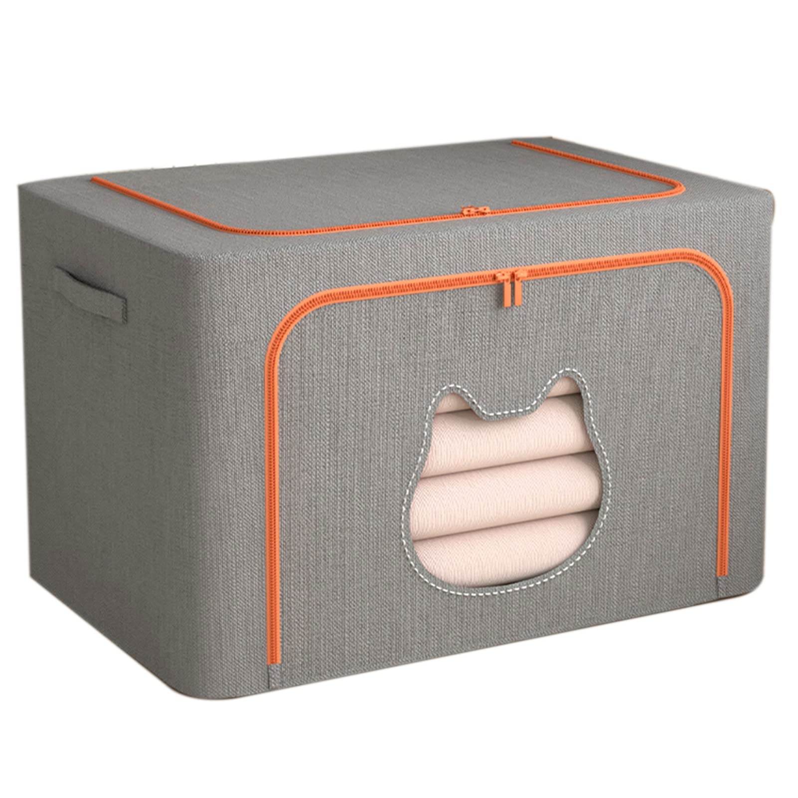 Caja De Almacenamiento De Tela Caja De Almacenamiento De Ropa para El Hogar Caja De Almacenamiento De Dormitorio Plegable Impermeable Fuerte Capacidad De Carga (Color : Gris, S : 60x42x40cm)