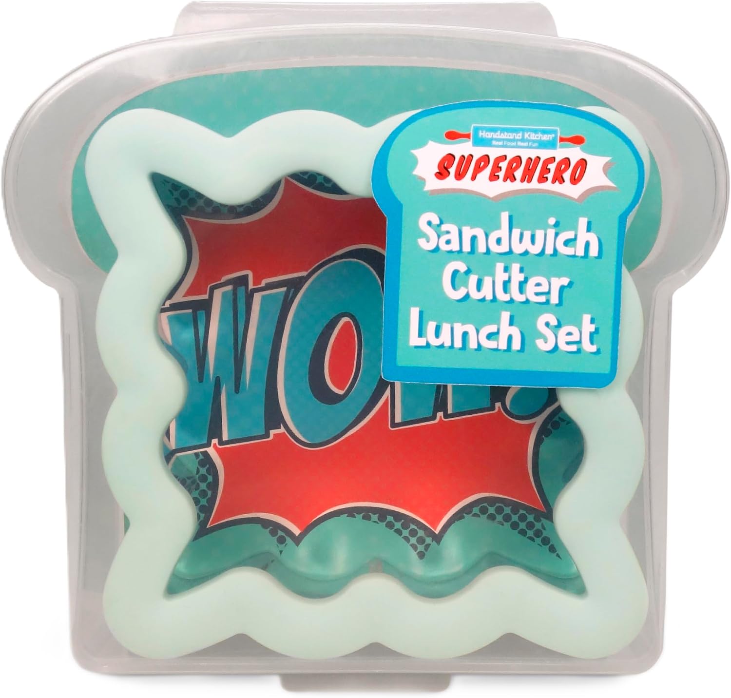 Handstand Kitchen Shaped Sandwich Crust Remover & Container Set - Superhero image 2