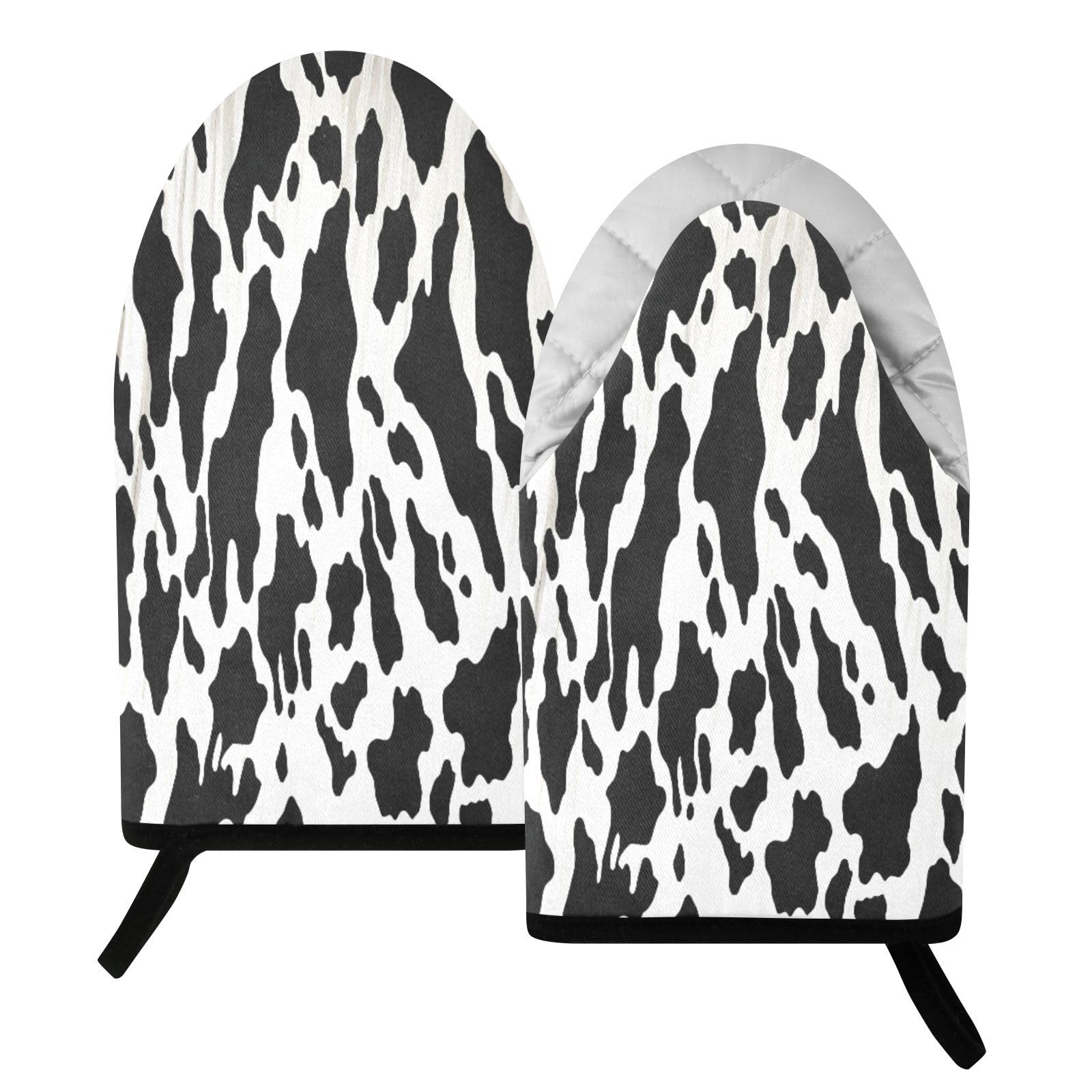 BURSTDDY Leopard Oven Mitt,Heat Resistant Kitchen Mitts for Cooking