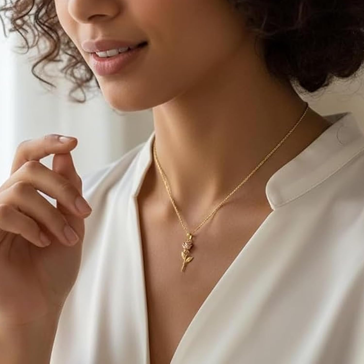 Gold Rose Charm Pendants - 10 Karat Gold - Rose Jewelry - Flower Pendant