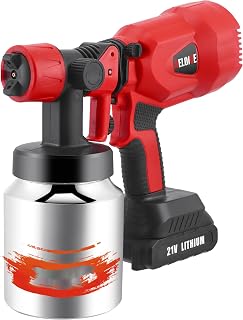 RELOIVE Cordless Paint Sprayer, 800W Power Spray Paint Gun with 2PCS 2000mAh Batteries, Electric Paint Sprayer Gun with 1000ML Stainless Steel Container for House Painting Furniture Cabinets Fences