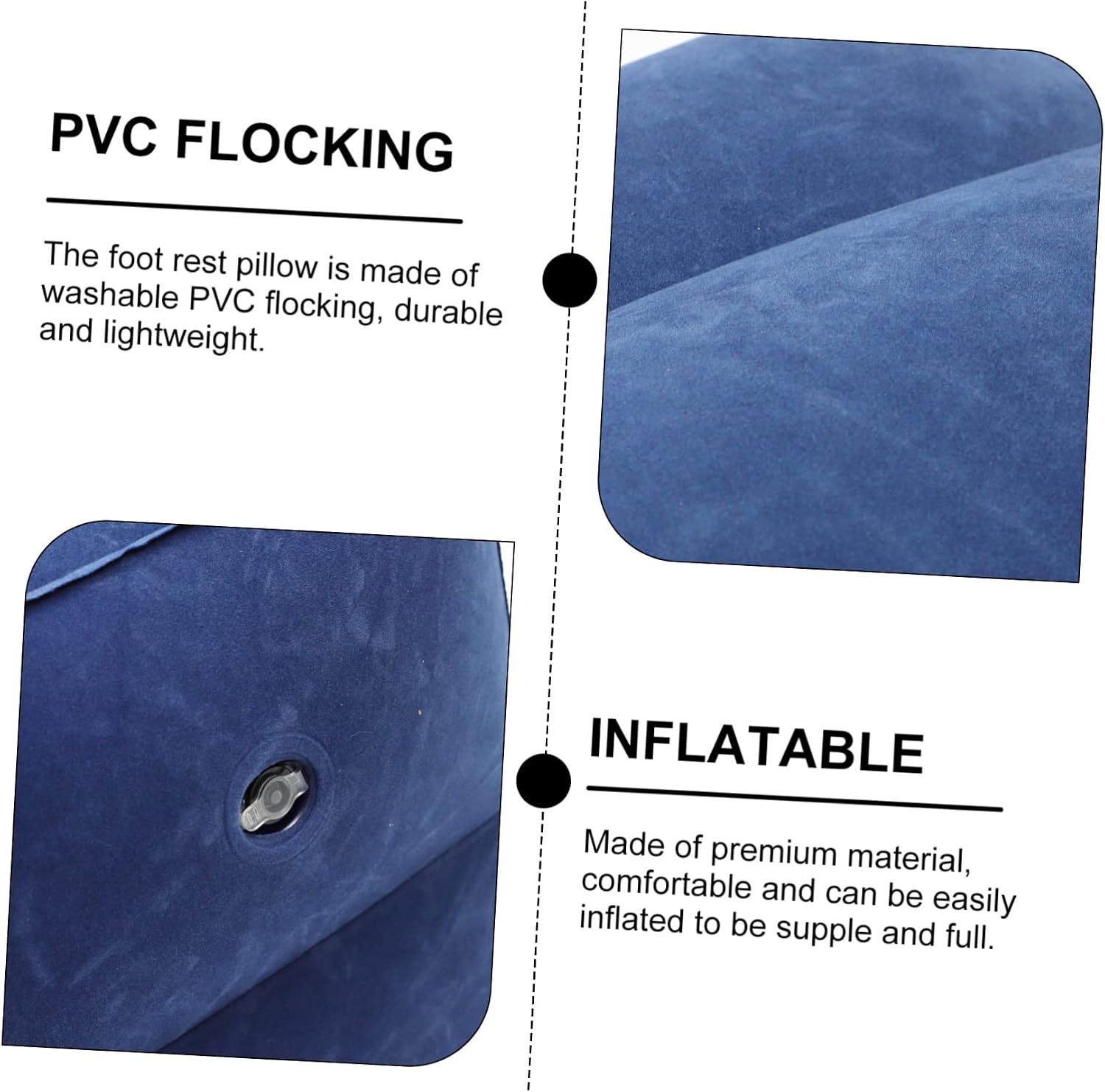 GLEAVI Safe Healthy PVC Flocking Leg Rest Pillow for Toddlers Travel Foot Rest Pillow Boys and Girls Airplane Bed