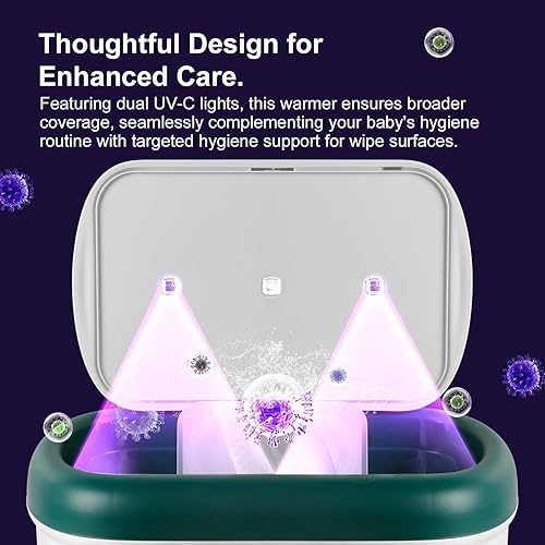Miniatura 6 de Baby Wipe Warmer with UV-C Light, Large Capacity & Comfort-Temp Heating  Auto Shut-Off, Night Light  UV-Assisted Hygiene, Keeps Wipes Warm & Moist
