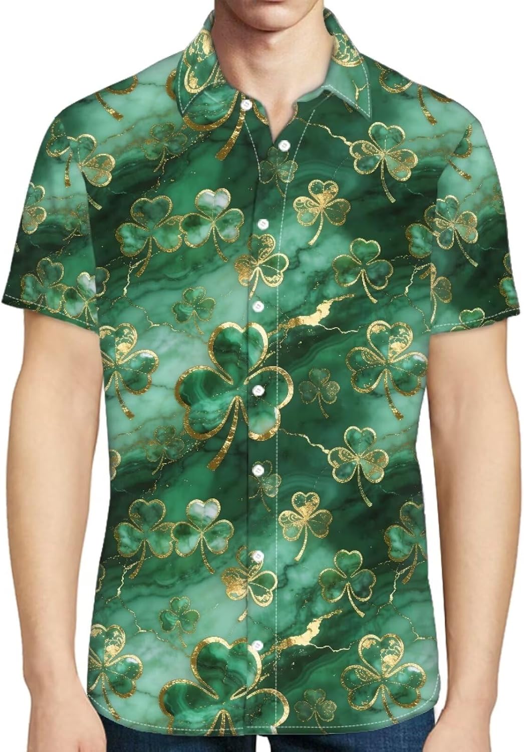 AFPANQZ Mens Casual Button Up Shirts Graphic T-Shirts Stand Collar Tees Tops for Sport Travel Business S-4XL