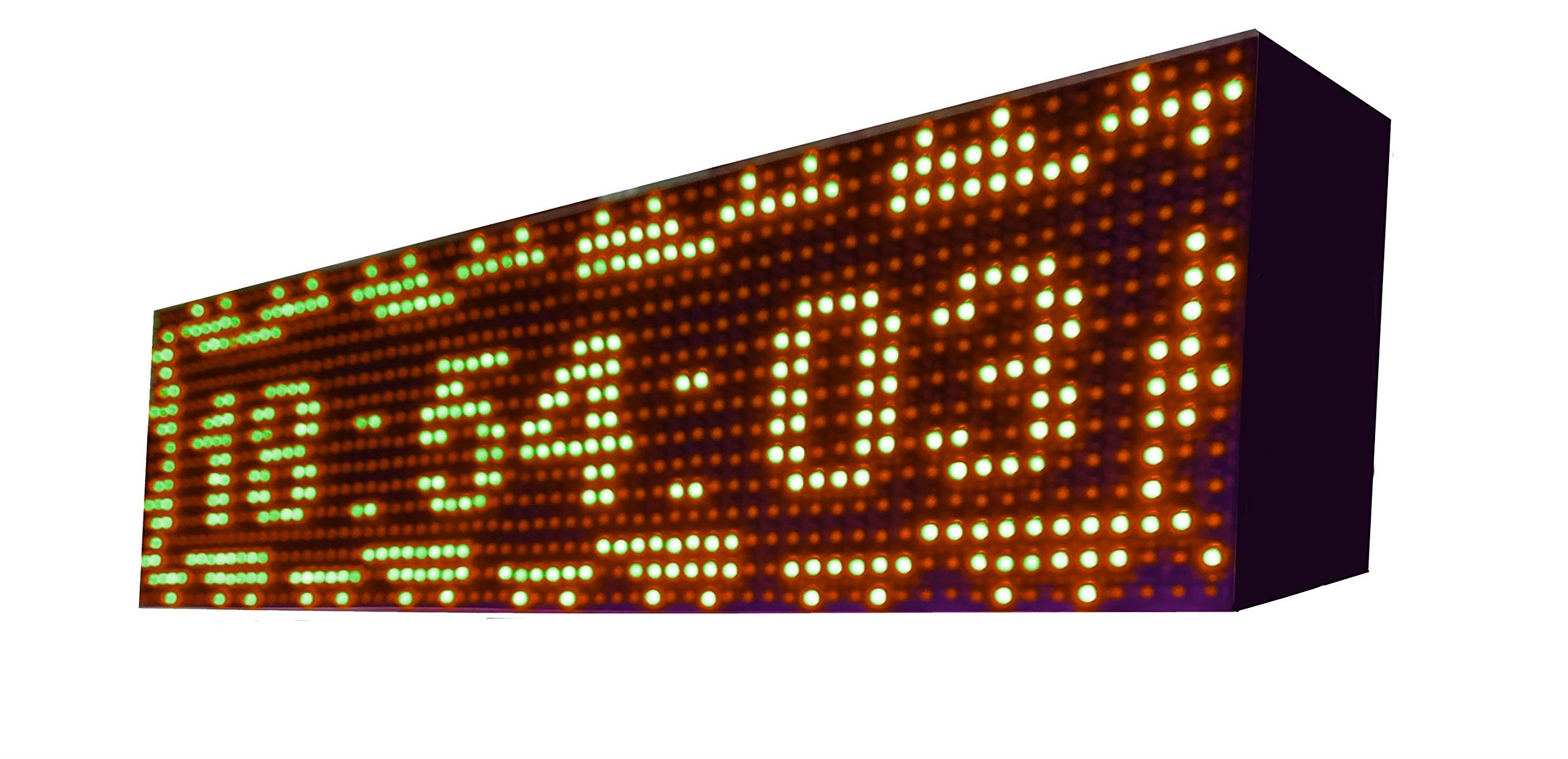 Cartel LED programable USB + WiFi con sensor de temperatura y reloj 64x16 cm para exterior/Rótulo luminoso/Pantalla electrónica/alta luminosidad/Display LED (Naranja ámbar)