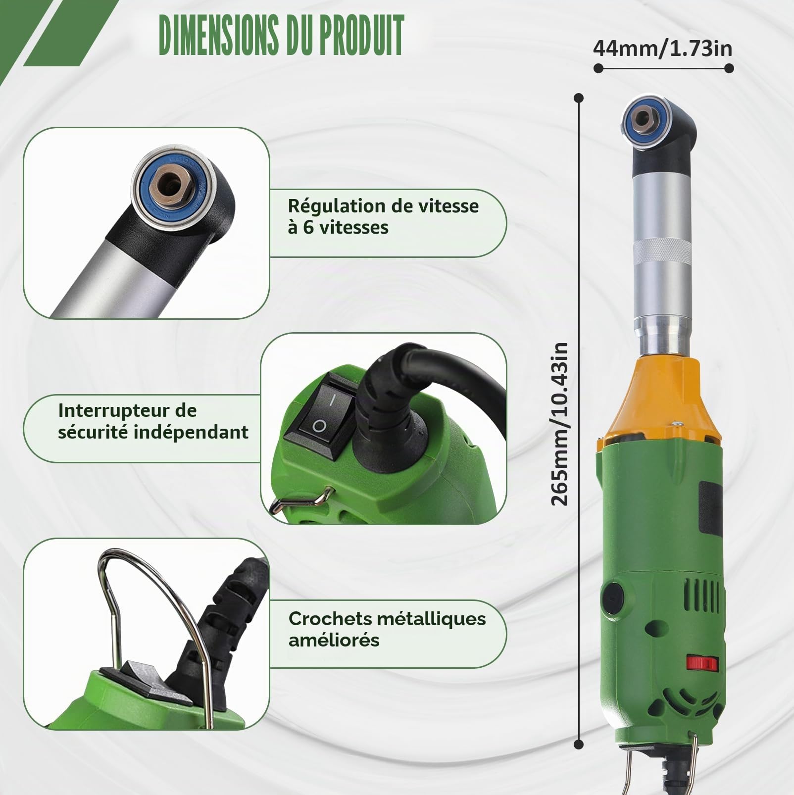 Nettoyeur de joints électrique, 350W Ensemble de nettoyage de joints avec meuleuse, Polisseuse électrique pour nettoyage de joints de carrelage, Ouvre-joints pour sol en carreaux à 90° Nettoyant 6