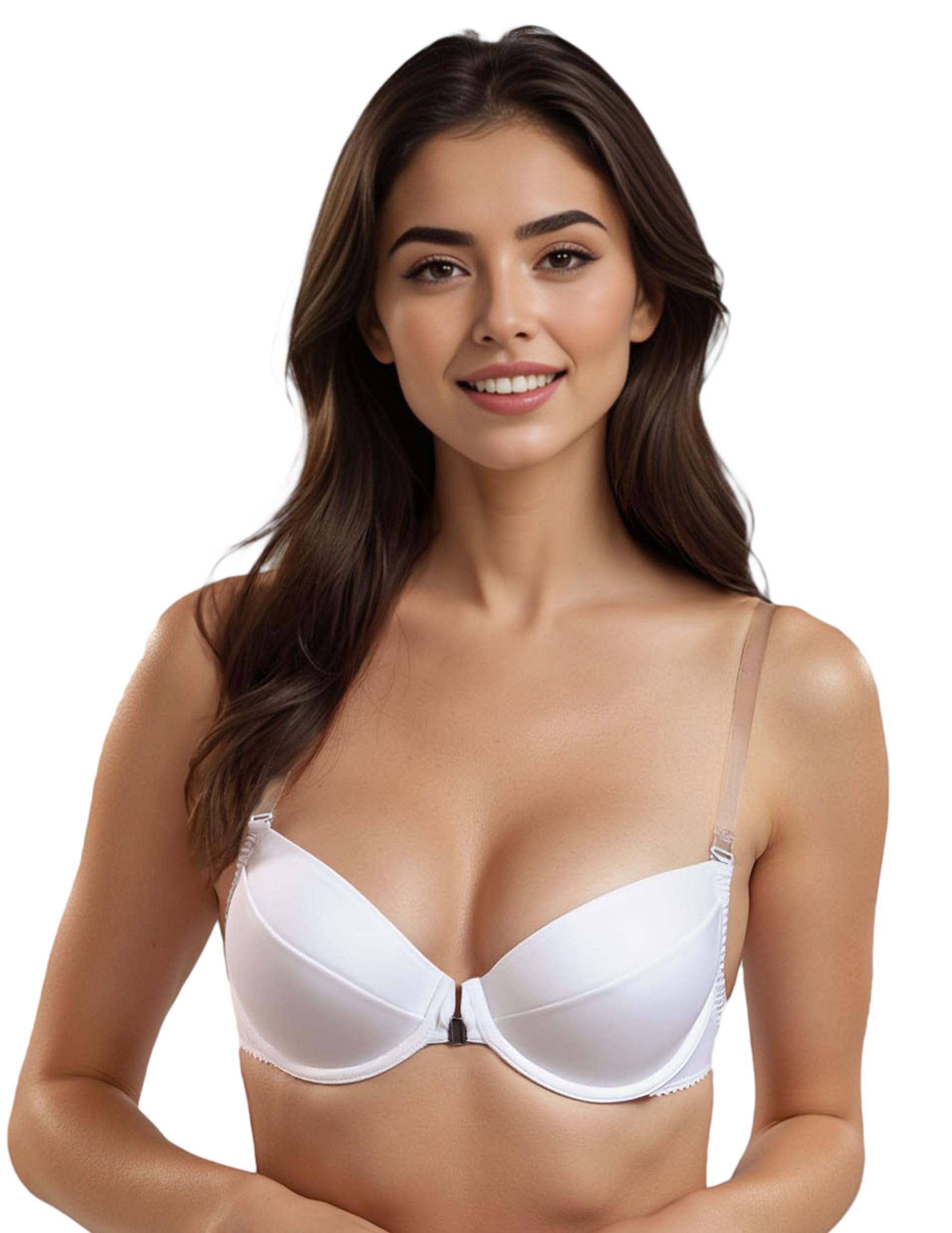 Vivisence Mujer Sujetador Push-Up Sin Espalda Microfibra Tirantes Silicona 1086