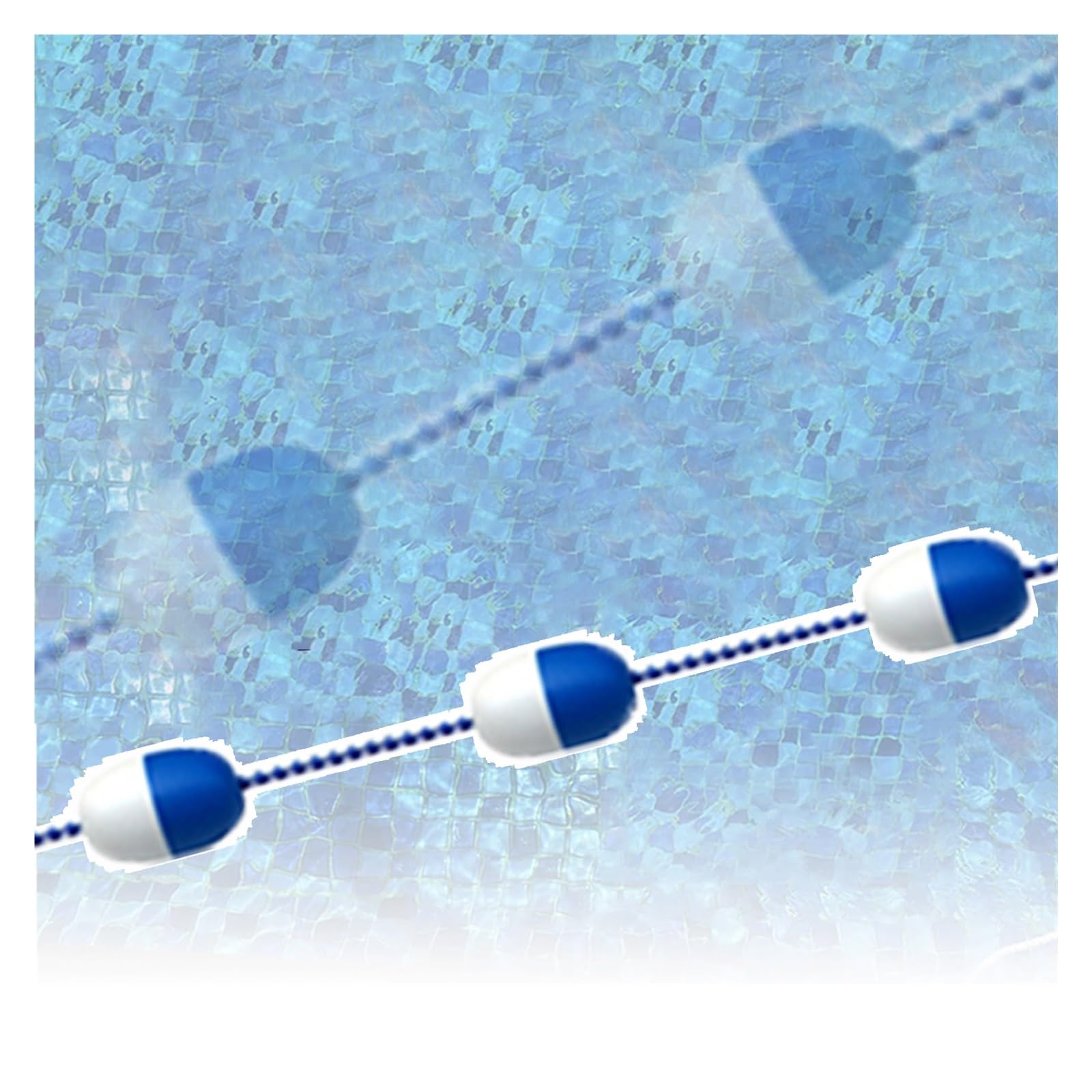 Cette barrière de sécurité pour Piscine de 9 à 17 m (30 à 55 pi), en Nylon avec bouées Bicolores, Crochets pré-assemblés et Ligne de nage Flottante pour Enfants et Animaux domestiques, est u
