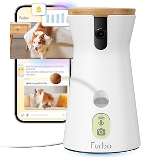 Furbo 360° Hundekamera [ABO ABSCHLUSS ERFORDERLICH] – Smarte Haustierkamera mit Leckerliwurf, 1080p Full HD, 2-Wege-Audio & Farbnachtsicht (3 Monate Mindeslaufzeit)
