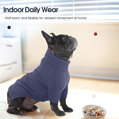 Miniatura 6 de IECOii Suéter para perro, suéteres para perros medianos, niñas y niños, suéter de perrito de Navidad, sudadera para mascotas, ropa de punto para